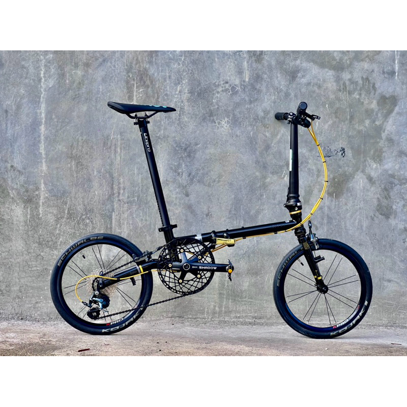 sepeda lipat fnhon gust 16+ 10speed full shimano tiagra black gold