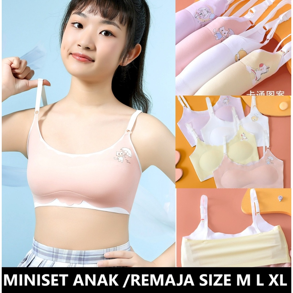 8628 Premium Miniset Bra anak sekolah Remaja original import pelajar Seamless Tanpa Kawat BH Wanita 