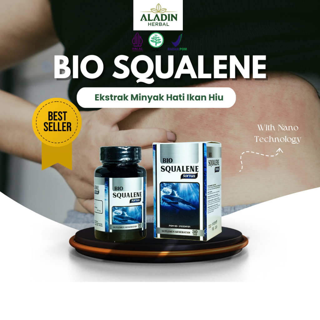 Aladeena Herba - Squalene Softgel untuk Budug Bernanah -Penghilang Bekas Budug Di Badan - Budug Sant