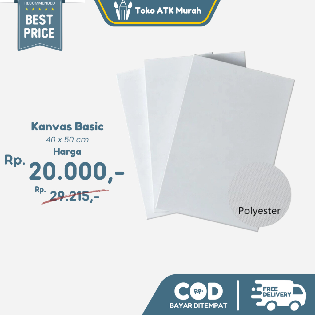 

RK Kanvas Lukis Basic Persegi 40 x 50 cm - Canvas Board