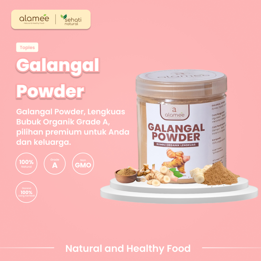 

ALAMEE Lengkuas Bubuk Asli Galangal Seasoning Powder Tanpa Campuran Bumbu Masak Dapur Organik 250g