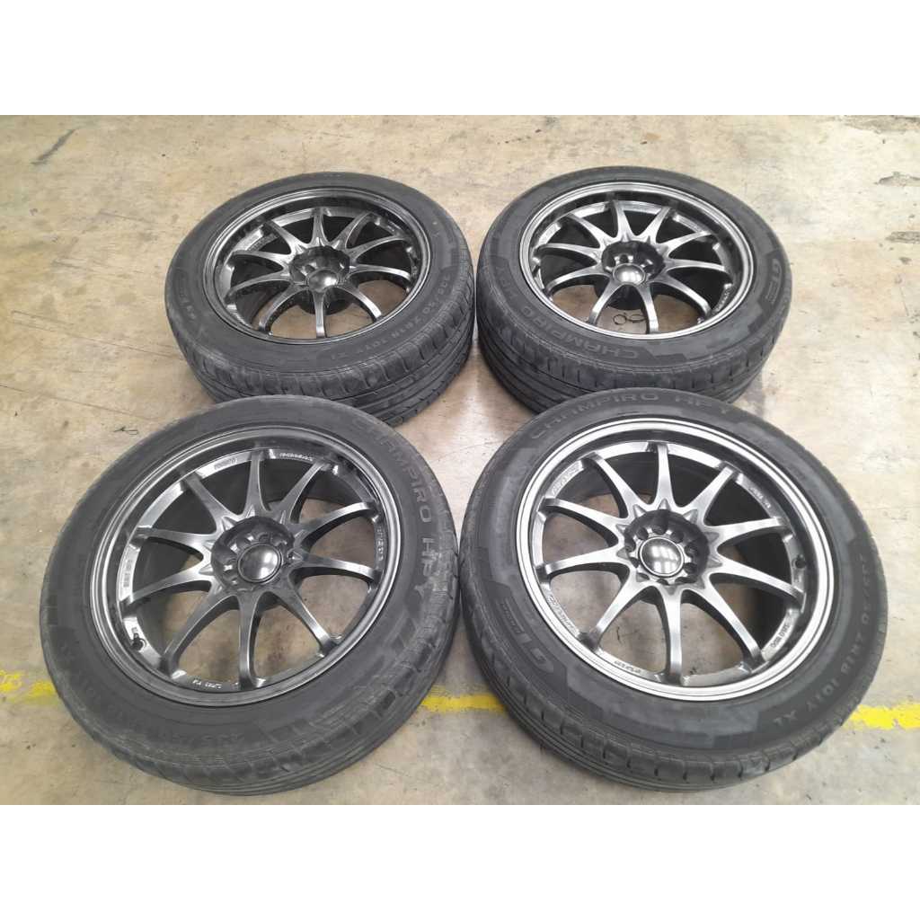 Velg Seken Ring 18 Volk Rays CE28 R18X8.5 H5X114.3 ET40 Hyper Black - Innova Zenix Civic Dll