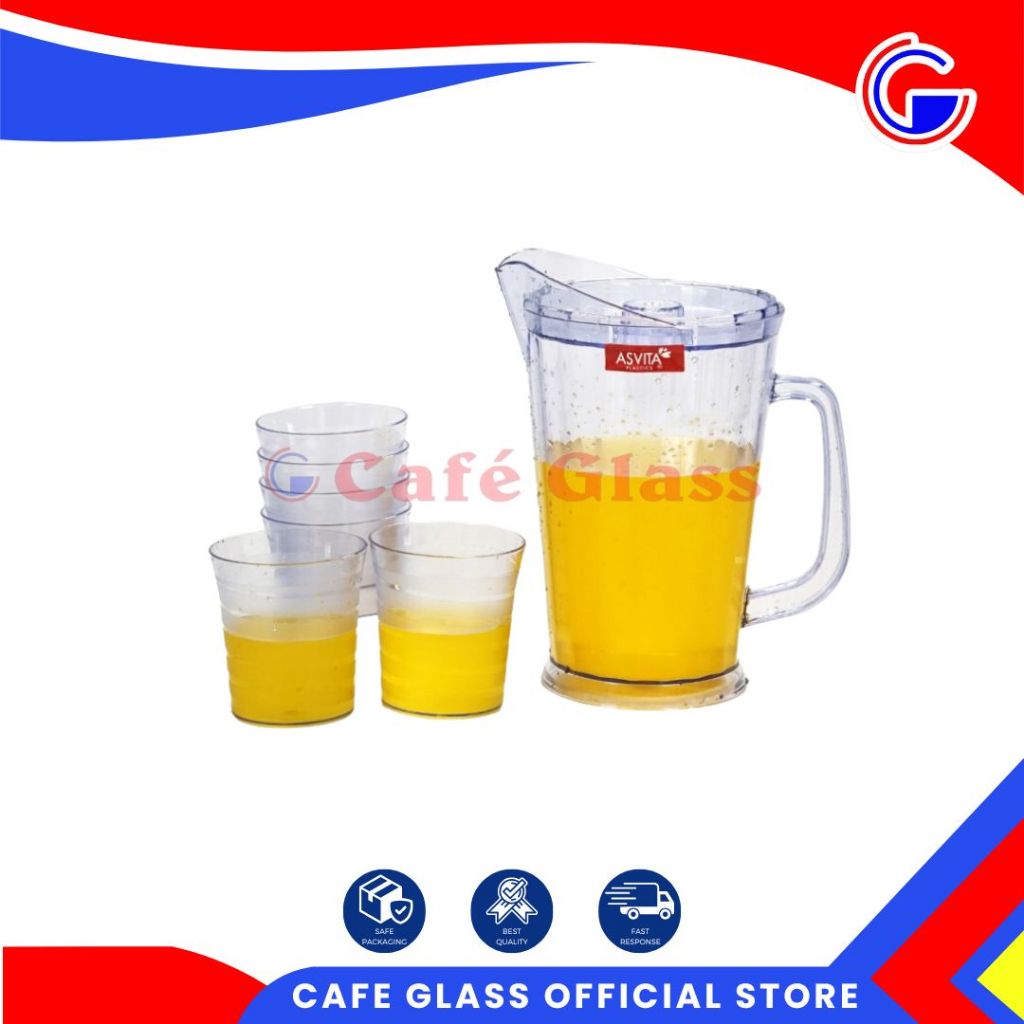 NIAGARA WATER JUG 1.65LT + 6PCS GELAS | PITCHER PLASTIK ASVITA
