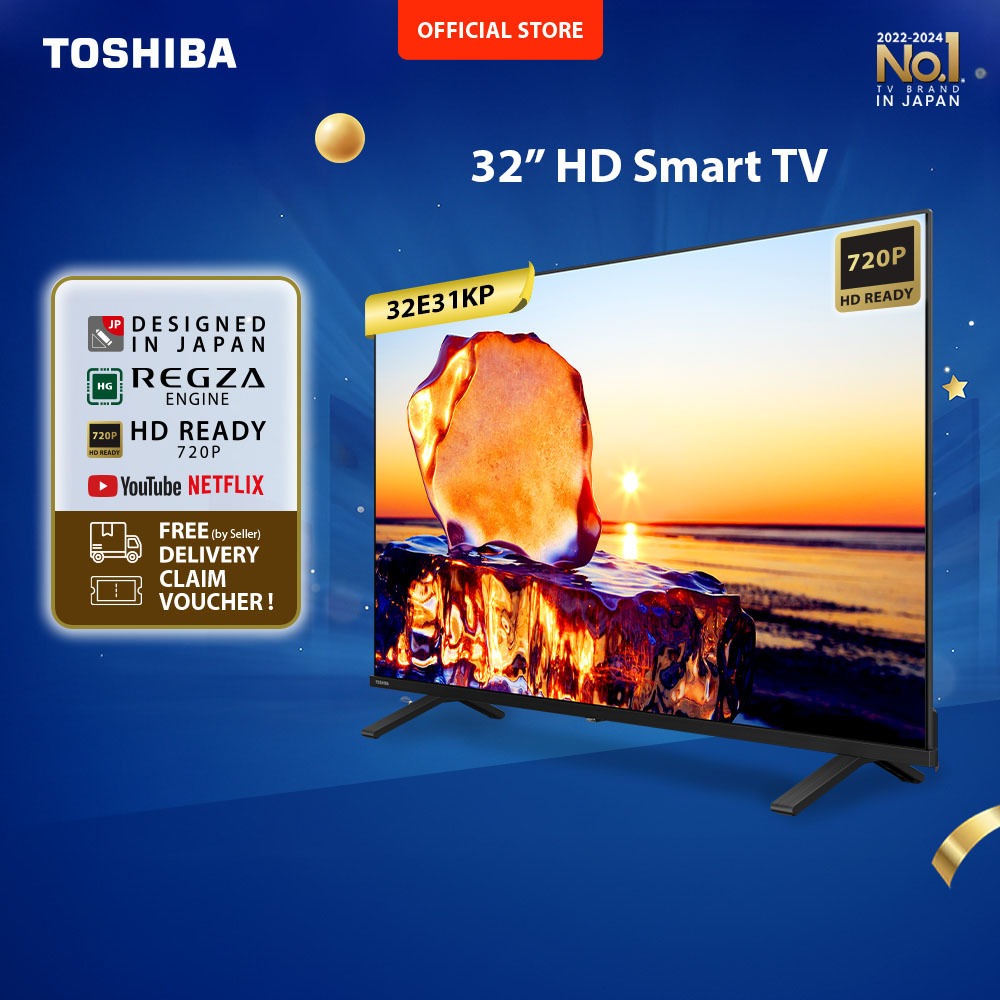 [KHUSUS ONLINE] Toshiba TV 32" HD Smart TV - WIFI Netflix/Youtube Dolby Audio Screen Sharing HDMI Di