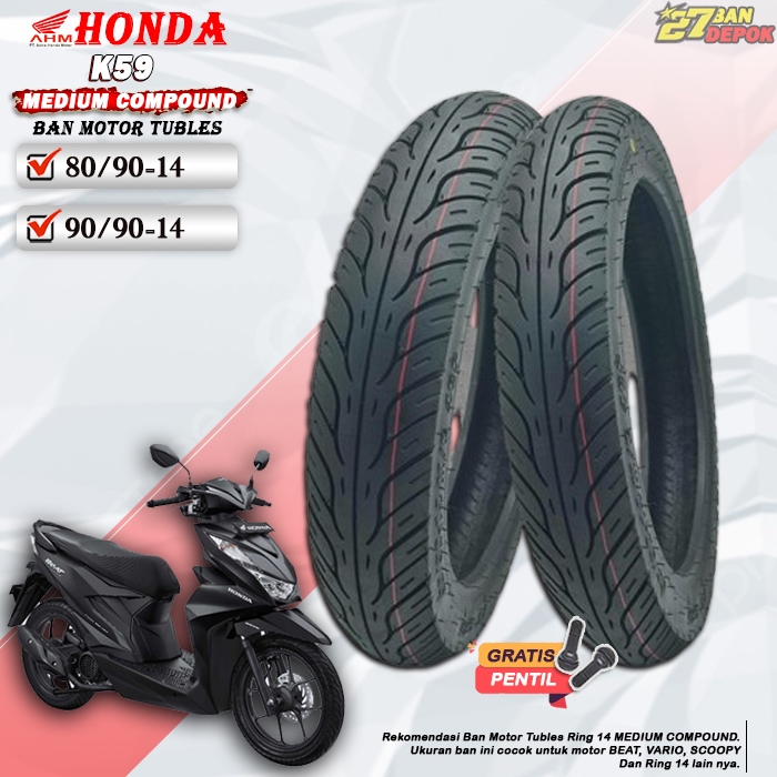 Ban Motor Federal Honda AHM K59 Ring 14 Tubeless Ban Motor Mio Beat Vario Scoopy Tubles Ring 14