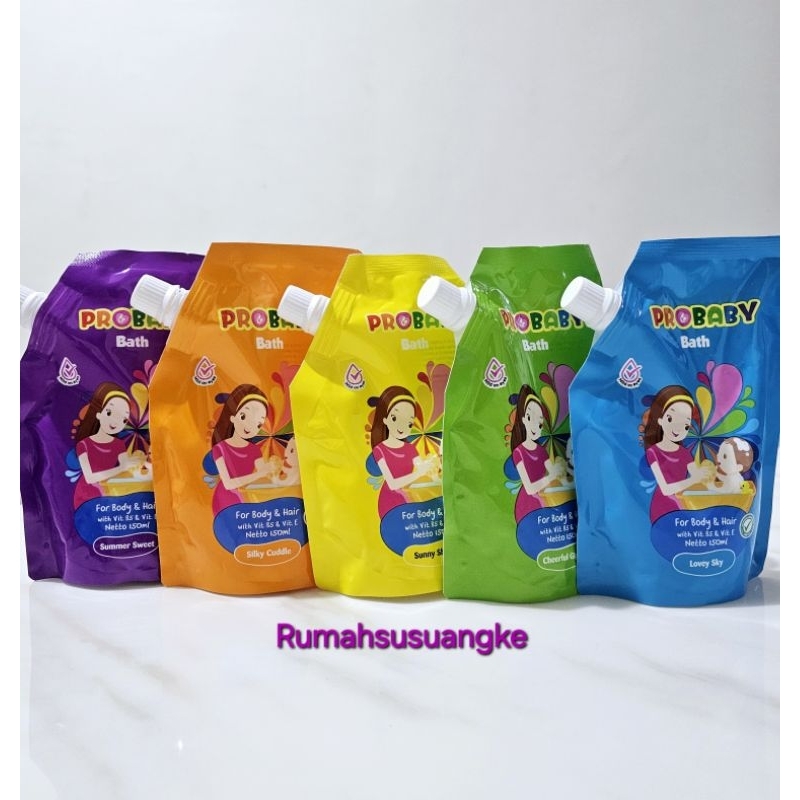 Probaby Bath hair&body sabun shampo bayi pouch 150ml