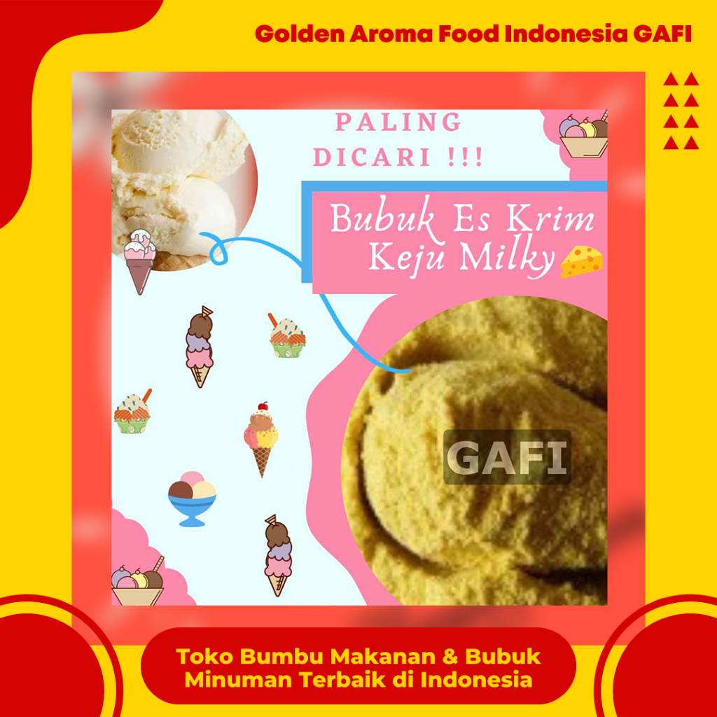 

Bubuk Es krim Keju Milky 1 Kg Murah Meriah Terdekat Kiloan Magic Ice Crem Premix Instant Premium/ Bubuk Bahan Ice Cream Instan Rasa Keju Milky Powder Bahan Bubuk Es krim GAFI