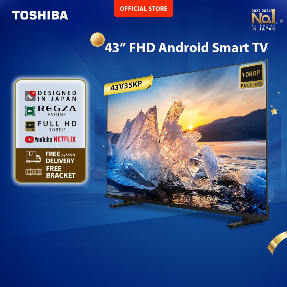 [FREE ONGKIR JABODETABEK] [FREE BRACKET] Toshiba TV 43" FHD Android TV - Google Assistant Netflix Di