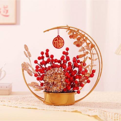 ANEKAFLORIST - POT BUNGA BESI EMAS STAND BUNGA - KOREA METALLIC GOLD VAS BESI VAS BUNGA IMLEK - POT 