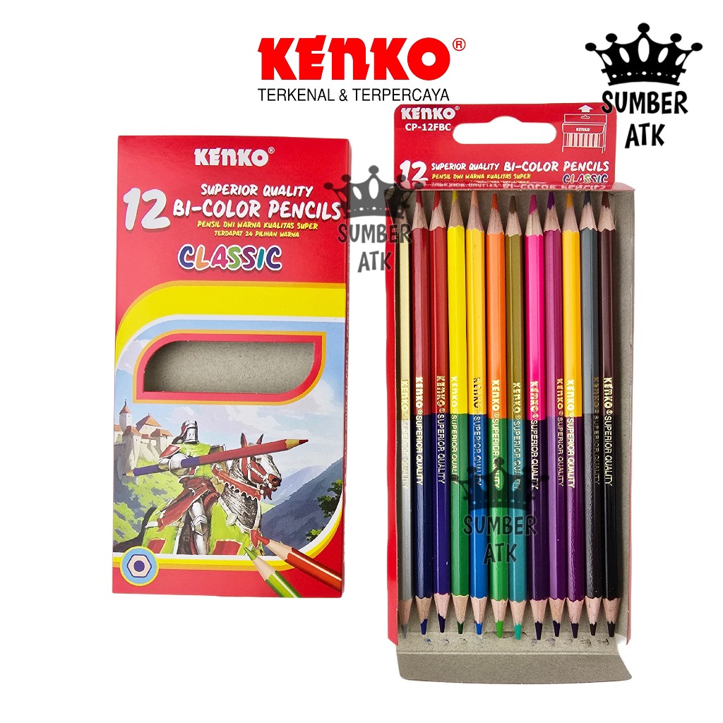 

YUH Pensil Warna KENKO 12 , 24 Color Pencil Bi-color CP-12C CP-24C 24 Color / 48 Color