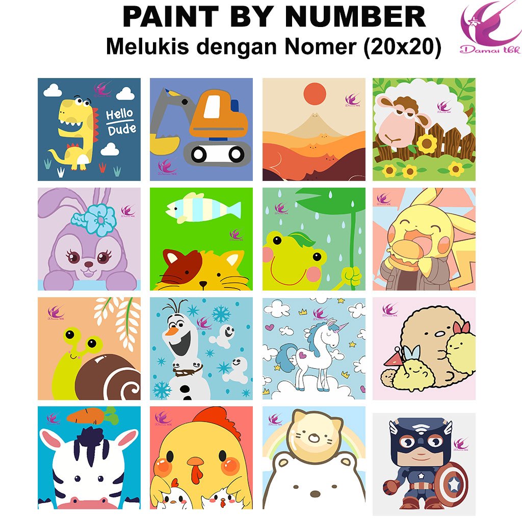 

Paint By Number 20x20 DIY Paint by Number