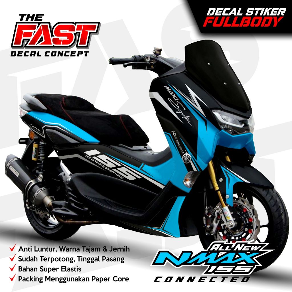 STIKER DECAL NMAX NEW PARIASI MAXI SIGNATUR VARIASI HITAM PRODUK TERBARU BISA COD BEST SELER FOR SAL