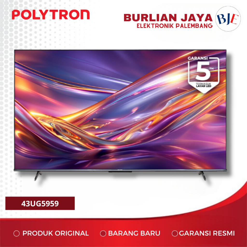 TV 43 INCH POLYTRON 43UG5959 SMART TV ANDROID TV LED TV 43" PALEMBANG