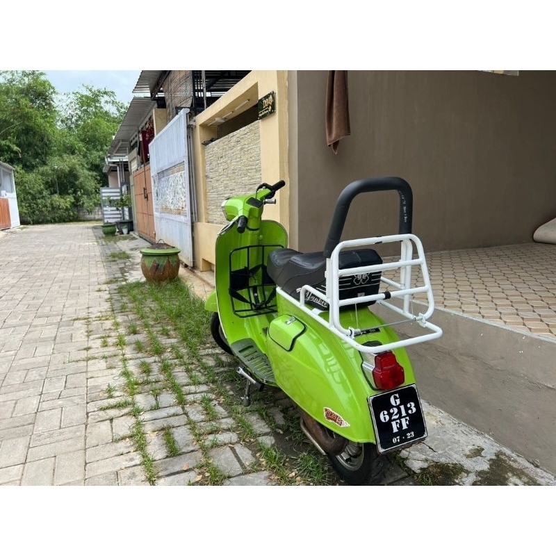 Backrack Backrest Rak Belakang Vespa Pts Spesial Smallframe Model Vigano Sandaran Jok Vespa Pts