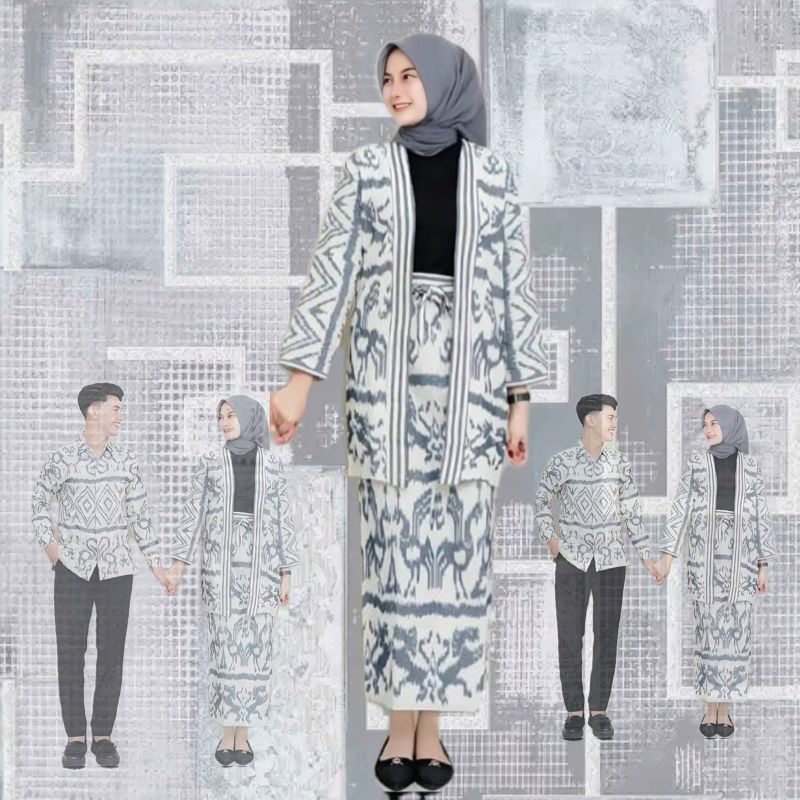 SET COUPLE MOTIF SUMBA baju tenun couple pria wanita -baju pesta couple -couple tenun -kemeja tenun 