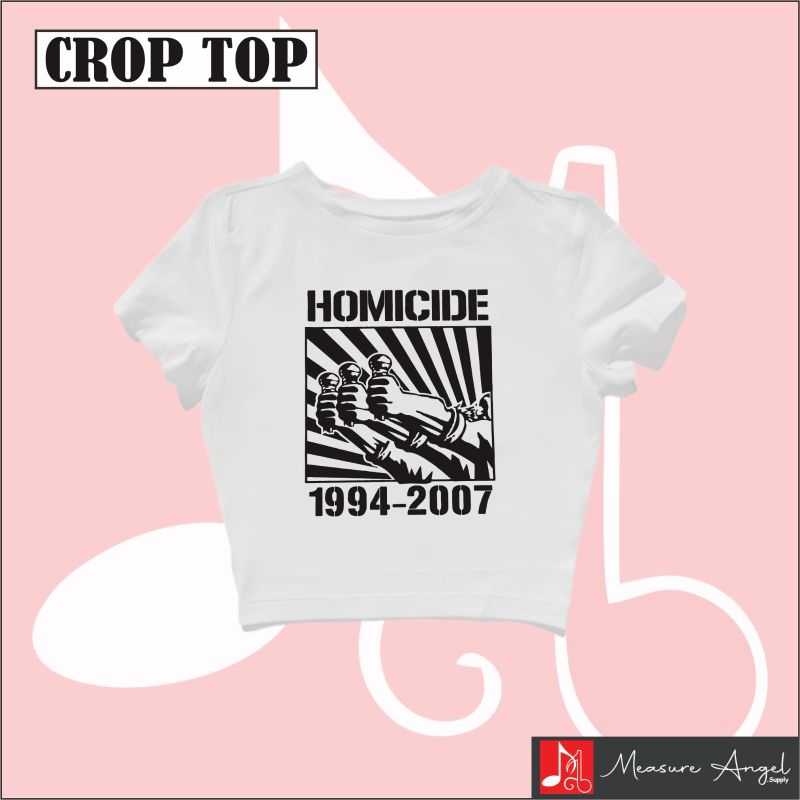 CROP TOP HOMICIDE 1994-2007  | BAND MUSIK ROCK | GRUNGE | CROPTOP | CROP TEE SLIM FIT STYLE Y2K VINT