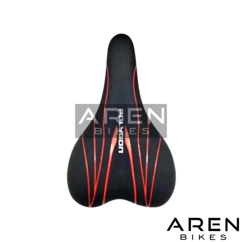 SADEL POLYGON HITAM MERAH MEMORY FOAM MTB SEDEL SEPEDA MTB FEDERAL SELI LIPAT FIXIE BALAP ROAD BIKE 