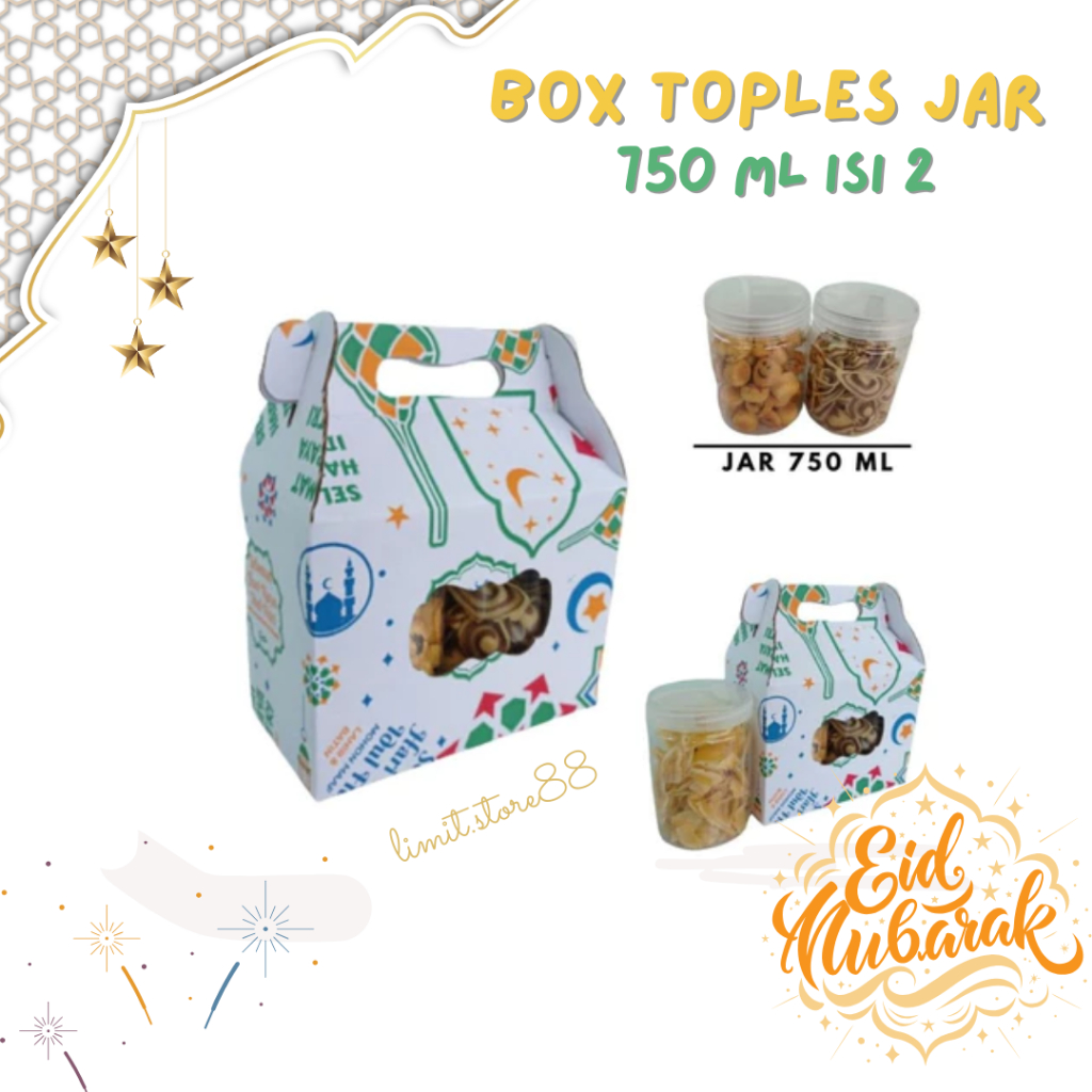 

Box Jinjing Kuker 19x10x14 Jinjing Jar (KUKER TOPLES JAR 750 ml ISI 2) Box Jinjing Kardus Toples Tabung Lebaran Idul Fitri