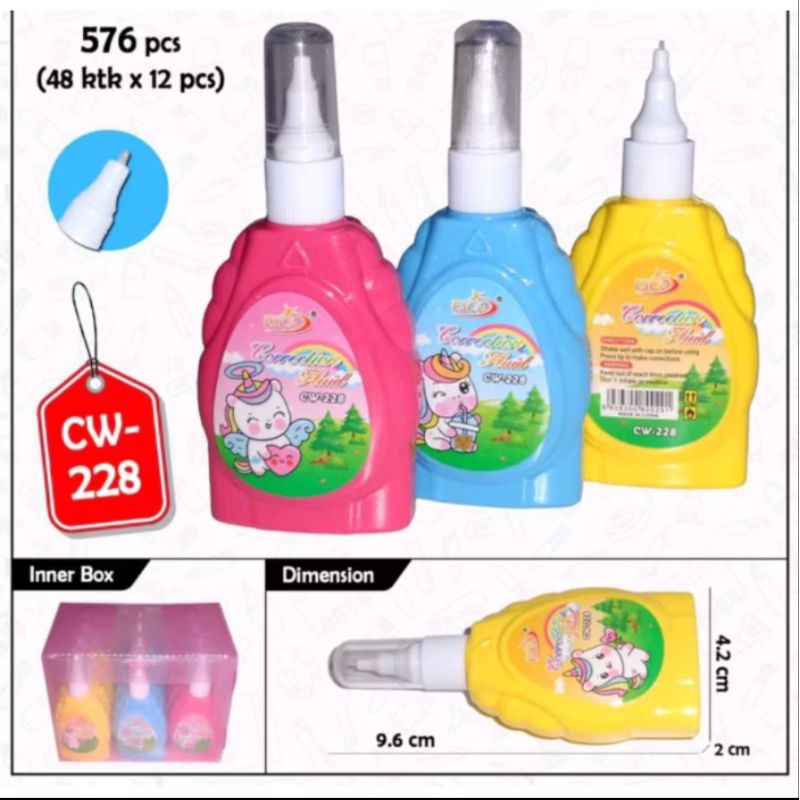 

(12pcs) Tipe- Ex cair karakter/tipe ex murah/corection murah