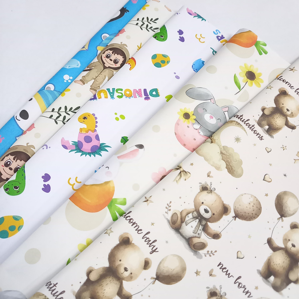 

Kertas Kado / Bungkus Kado San San Wawa Motif Lucu