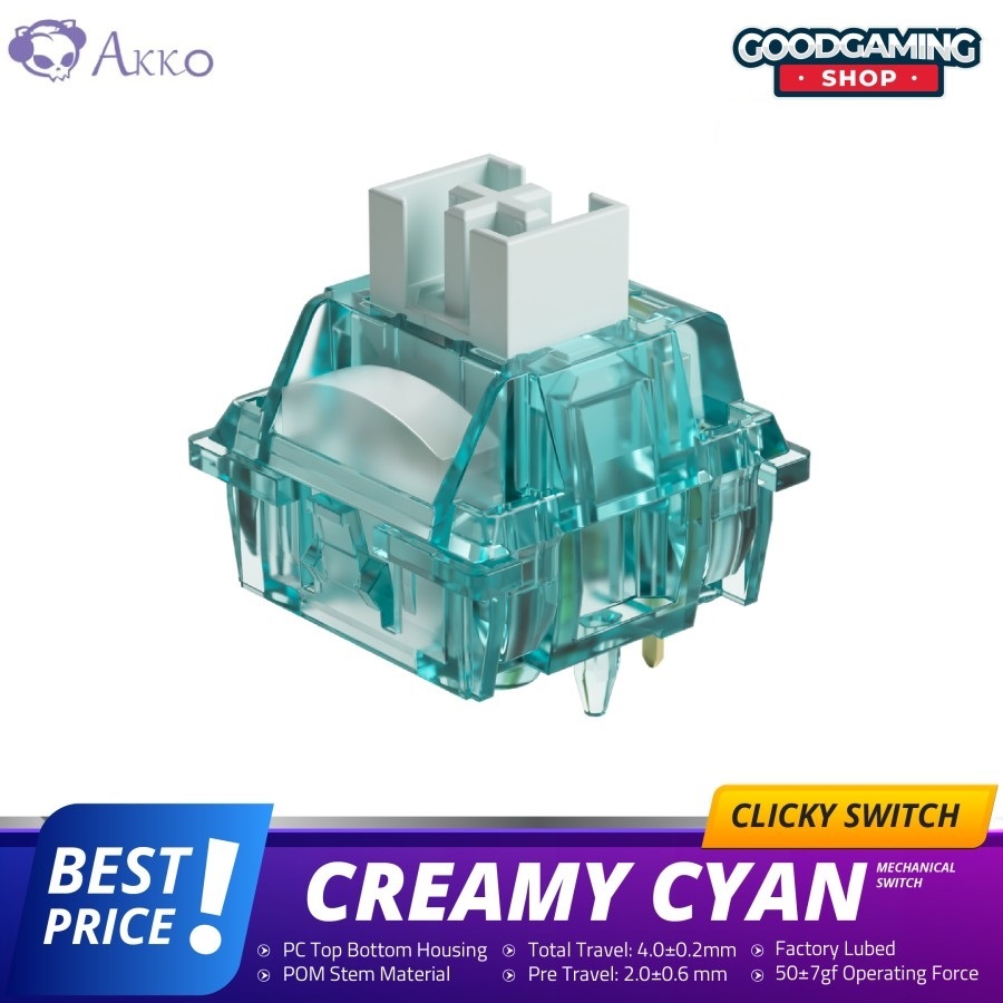 Akko Creamy Cyan Clicky Switch - Switch Keyboard