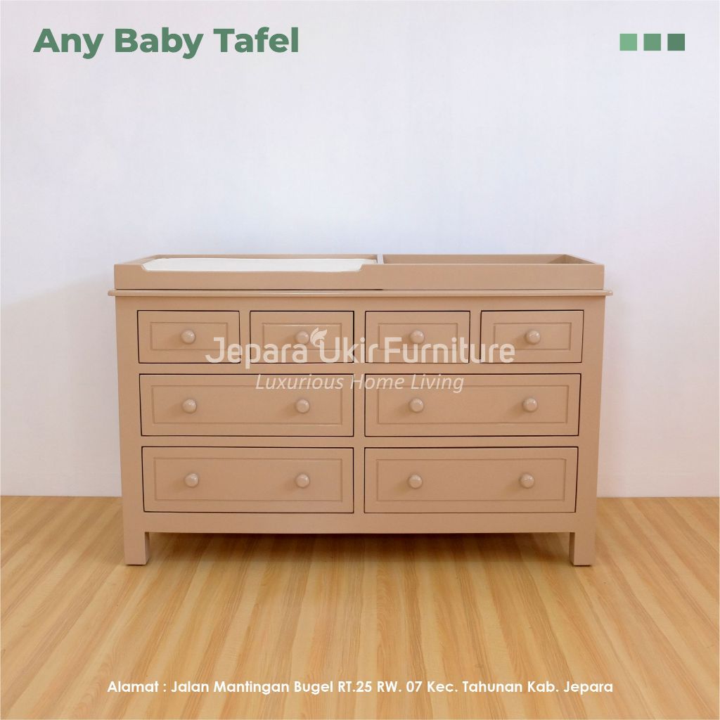 Baby tafel cat duco, Lemari baju bayi, Meja ganti popok bayi, Baby tafel laci,