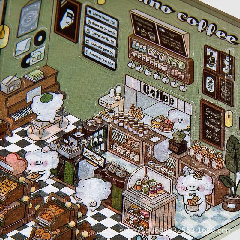 

Sticker Dekorasi Ruangan 3D Korea Varian Simno Coffee Shop | Sticker 3D Korea | Sticker Sheet | Sticker Premium Satisfying Decoration | Sticker DIY | Deco Sticker 3D Korea Viral