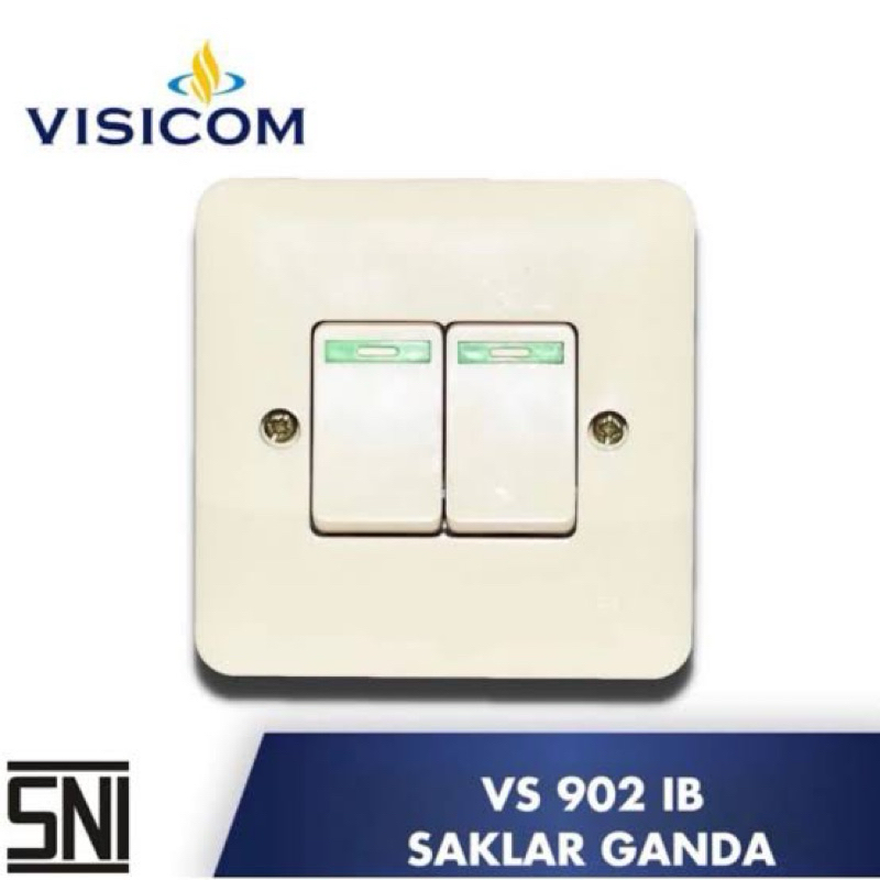 Saklar Engkel Double Inbow Ganda Tanam Dinding IB VISICOM VS 902