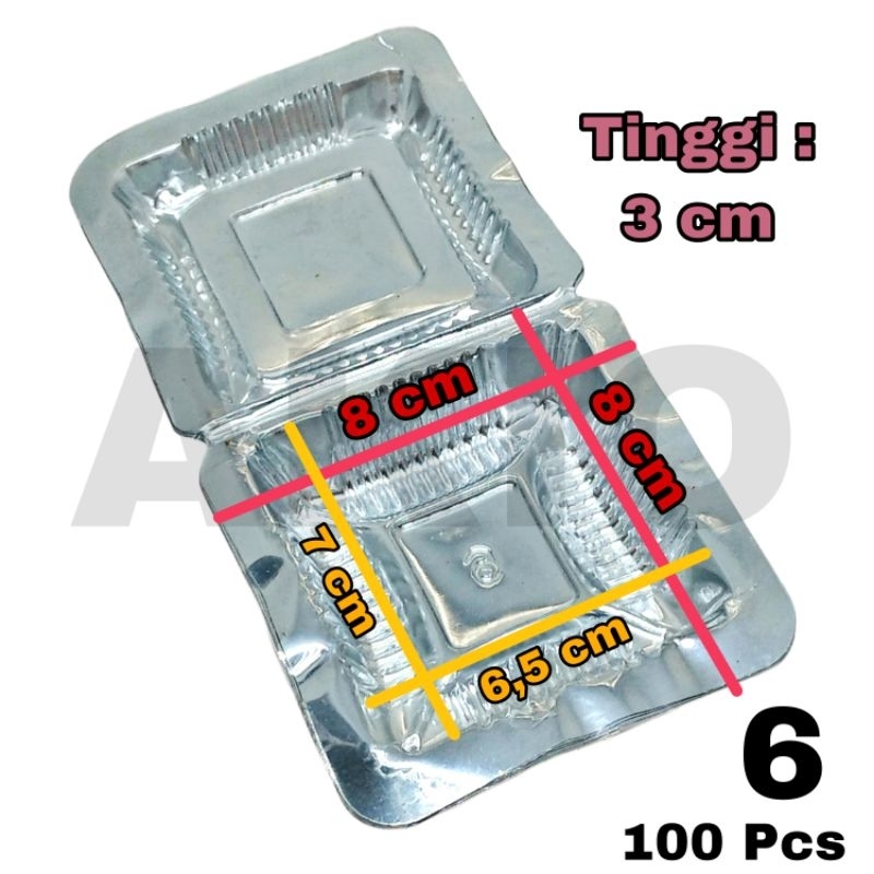 Mika Plastik Kotak Bening Kecil 6 Isi 100 Pcs GLX Box Wadah Makanan Kue Donat Donut Moci Roti Jajana