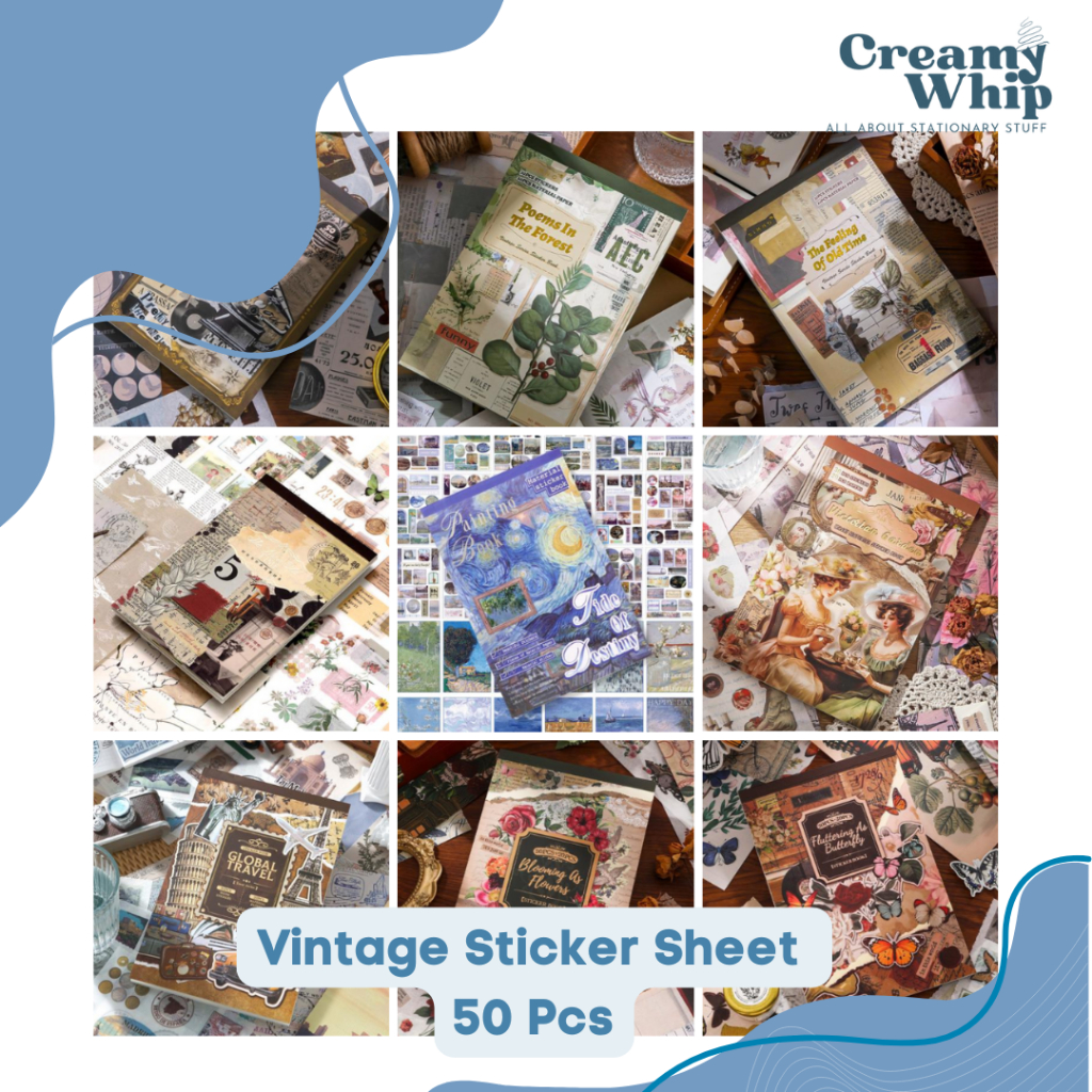 

Vintage Series Sticker Book isi 50 Lembar - Sticker Set Vintage Series
