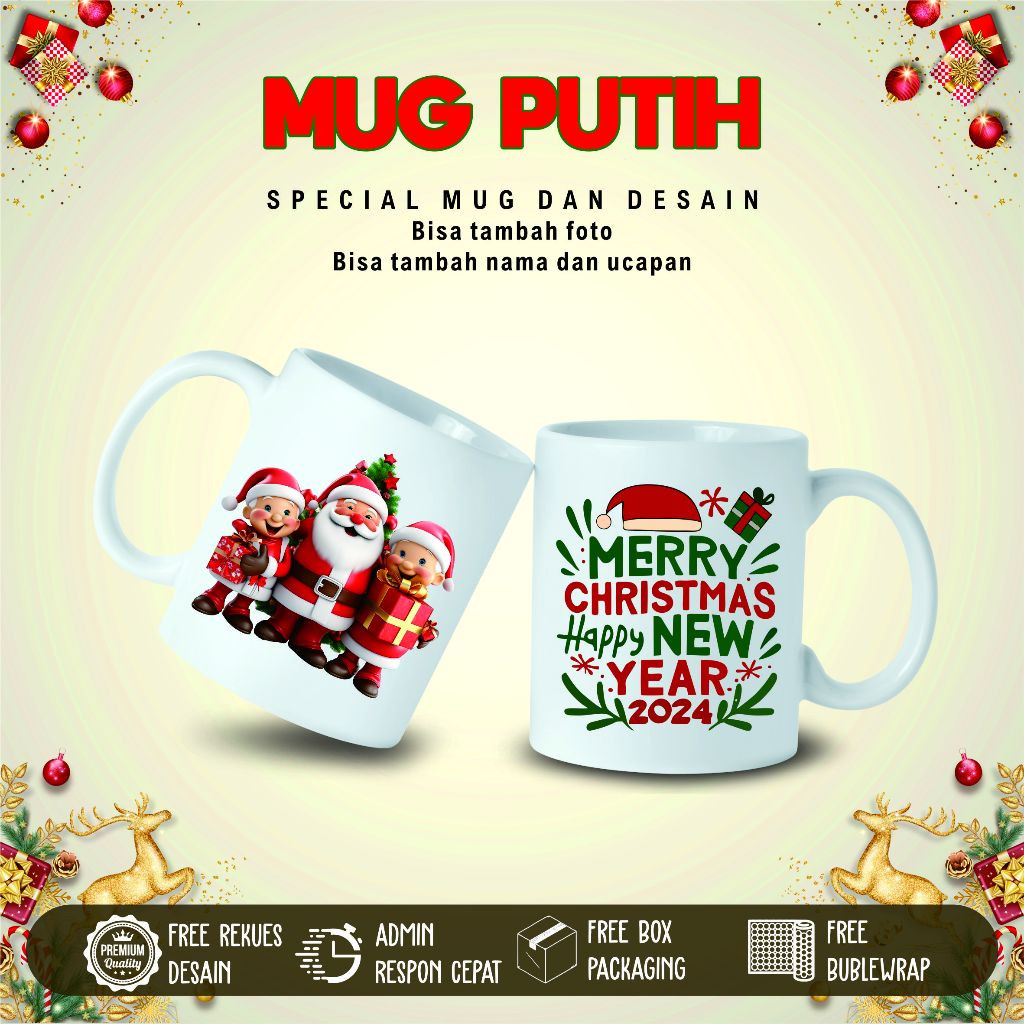 Hampers Mug Natal Christmas // kado natal, souvenir natal, mug natal // bisa custom