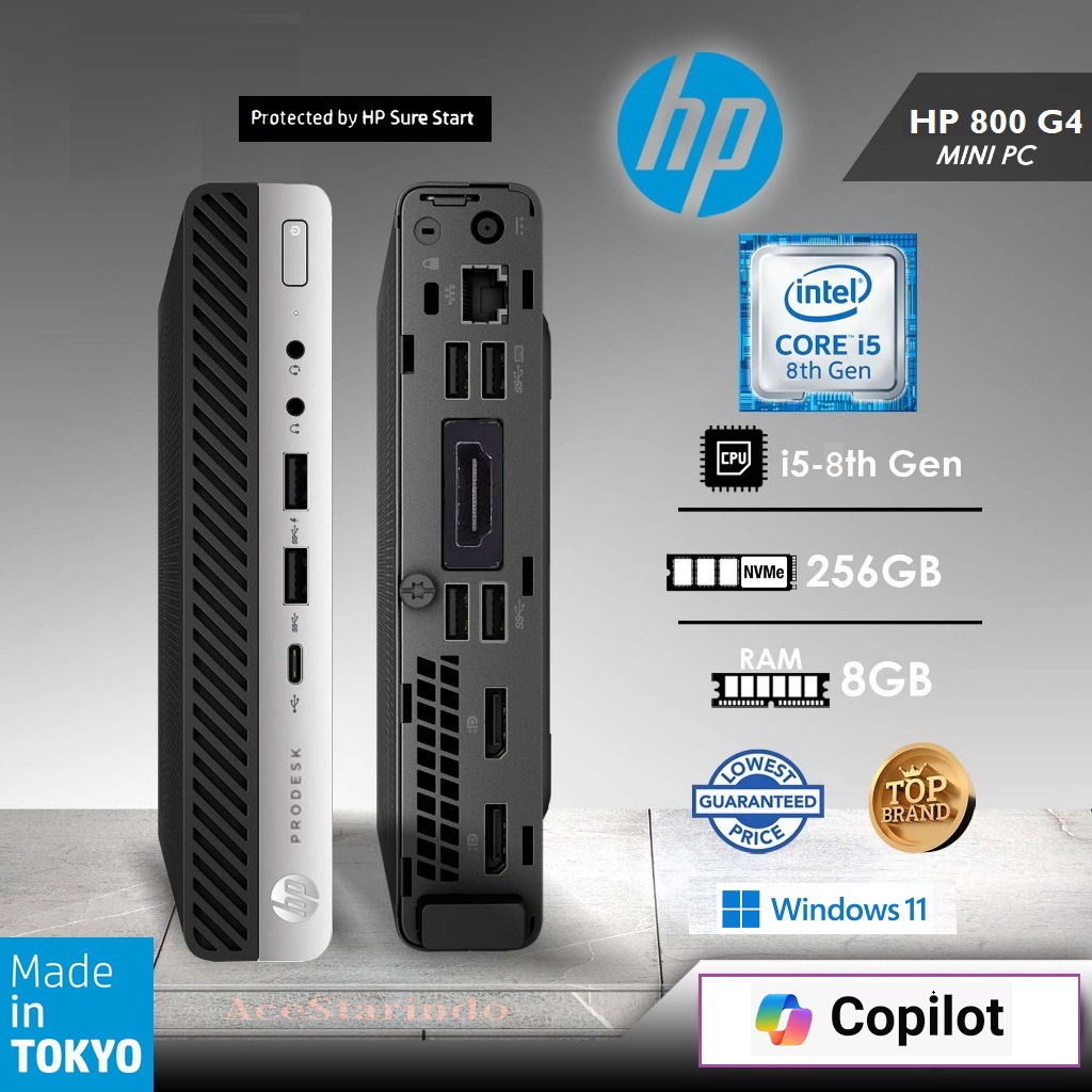 Micro Mini PC HP EliteDesk 600/ 800 G4/ G3 Tiny PC Core i7 Core i5 with HDMI & USB Type C