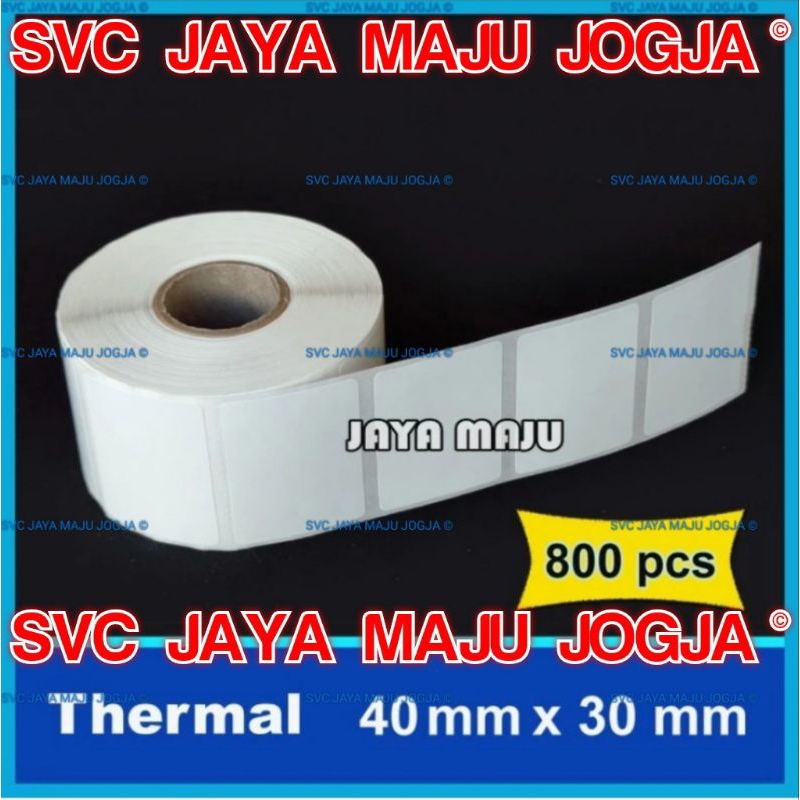 

KERTAS STIKER DIRECT THERMAL 4x3 cm 4 x 3 cm 40x30 mm 40 x 30 mm - 1 BARIS - 800 PCS || LABEL TIDAK PAKAI RIBBON BARCODE || 40 X 30 THERMAL TOP COAT - 1 LINE - FACE OUT - ISI 800 PCS || 40X30 TOKO ACCESSORIES AKSESORIS VARIASI SPAREPART PART