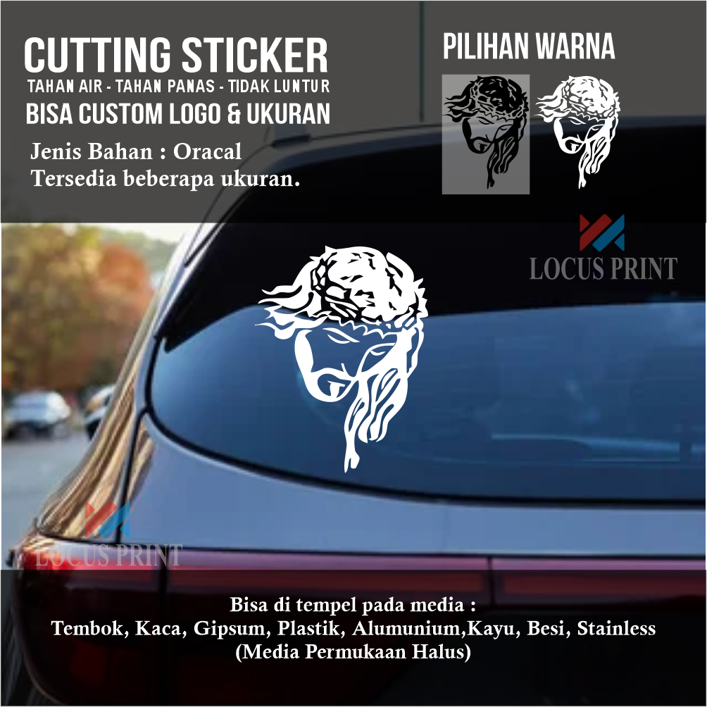 Cutting Sticker Jesus Yesus Kristen Katholik Nasrani Protestan Jesus Bahan Oracal