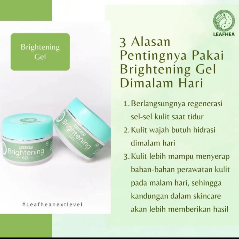 Brightening gel Leafhea,cream malam glowing,cream malam BPOM halal,cream malam aman bumil busui,crea