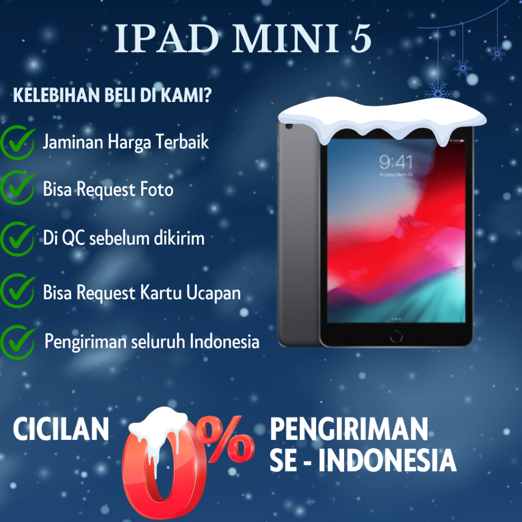 Ipad Mini 5 64GB 256GB Wifi Cellular Second Original Fullset