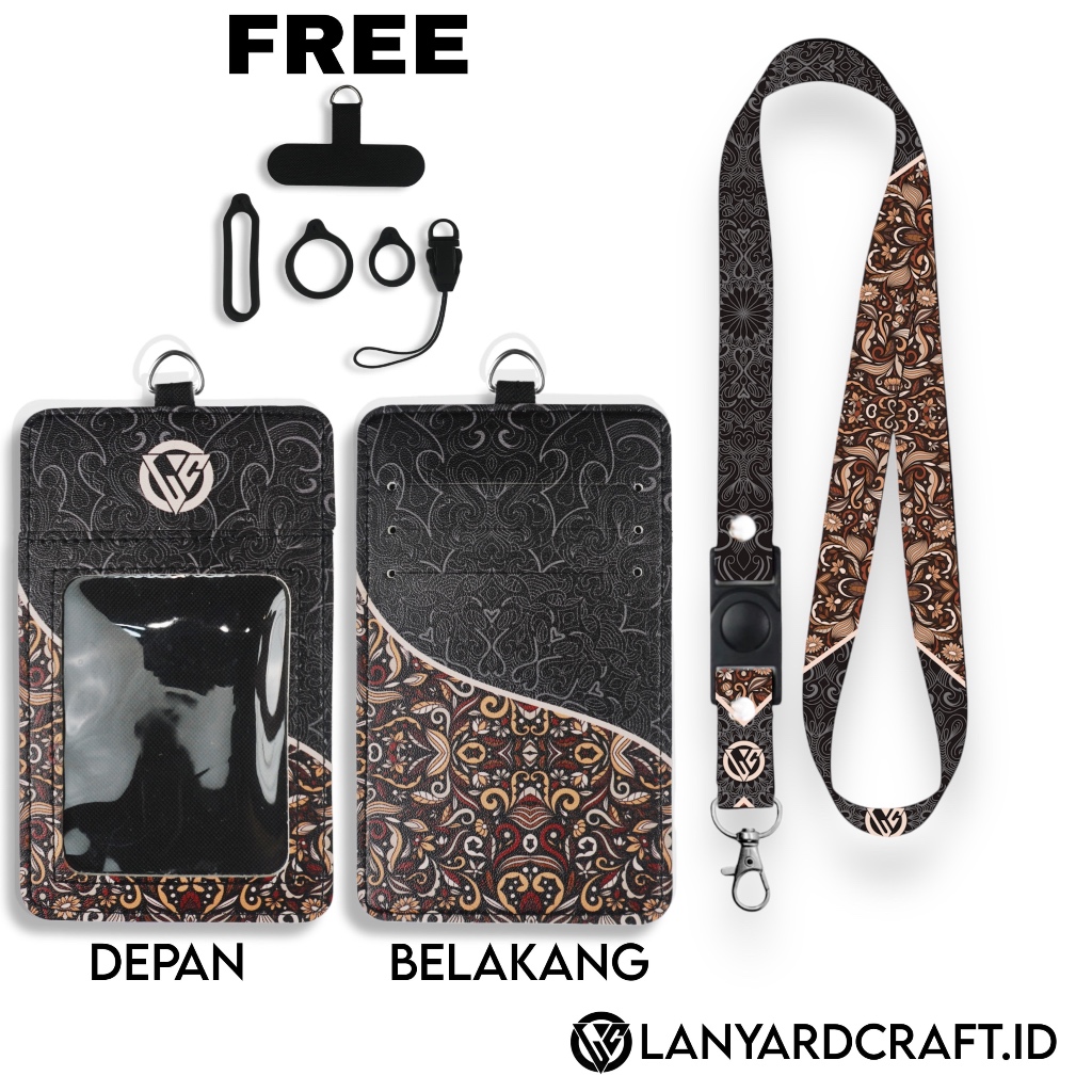 

Lanyard Craft Holder ID Card Kulit Printing UV Various type - Batik Series V3