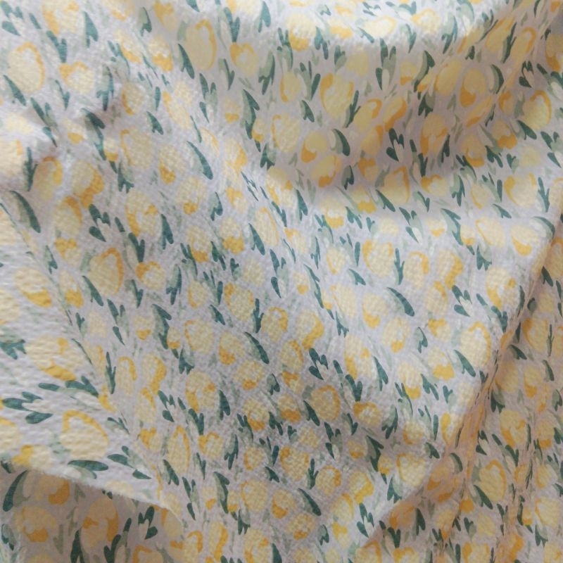 kain katun crinkle motif bunga - kain katun crinkle - kain katun crinkle premium - lq