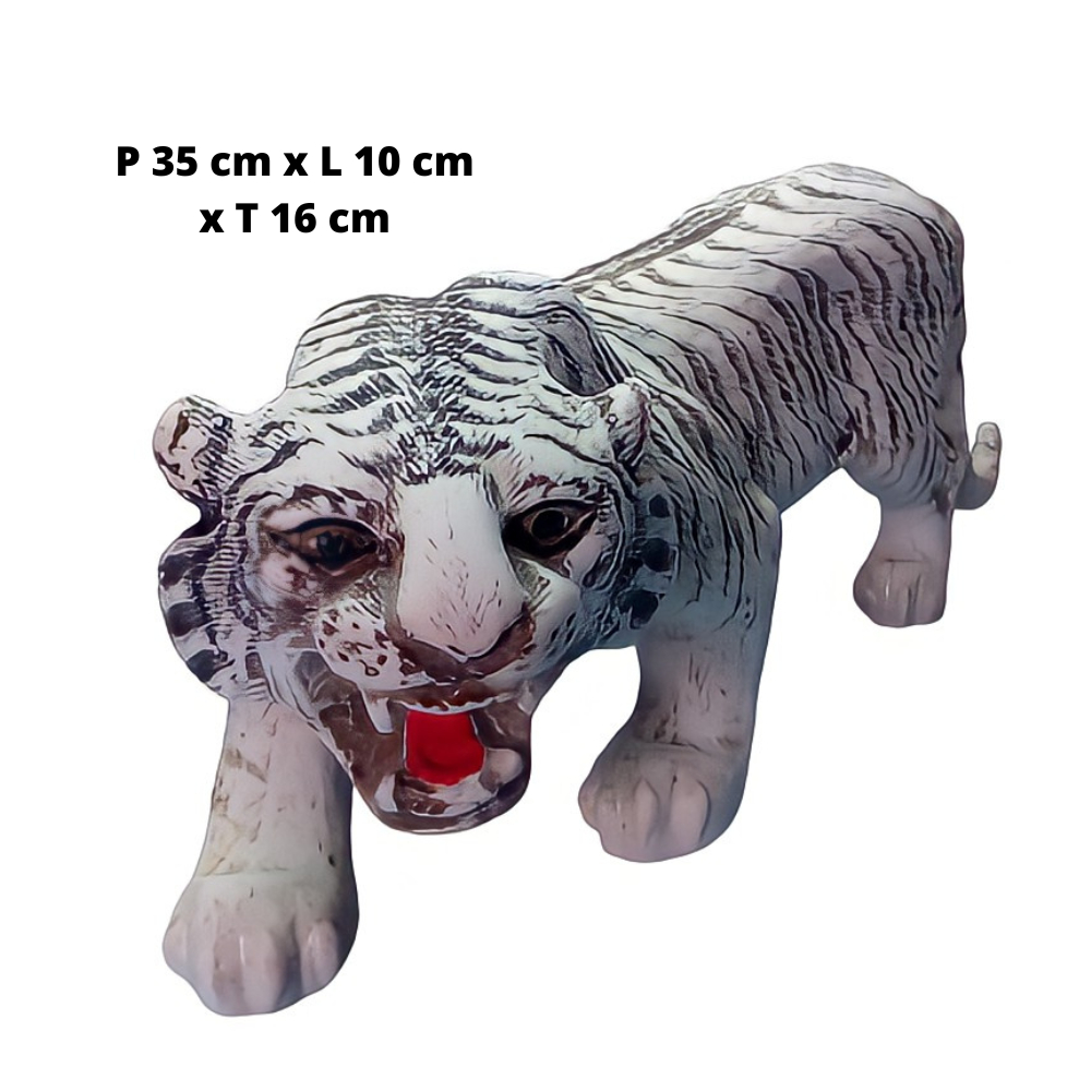 Miniatur pajangan patung macan/harimau putih ukuran besar