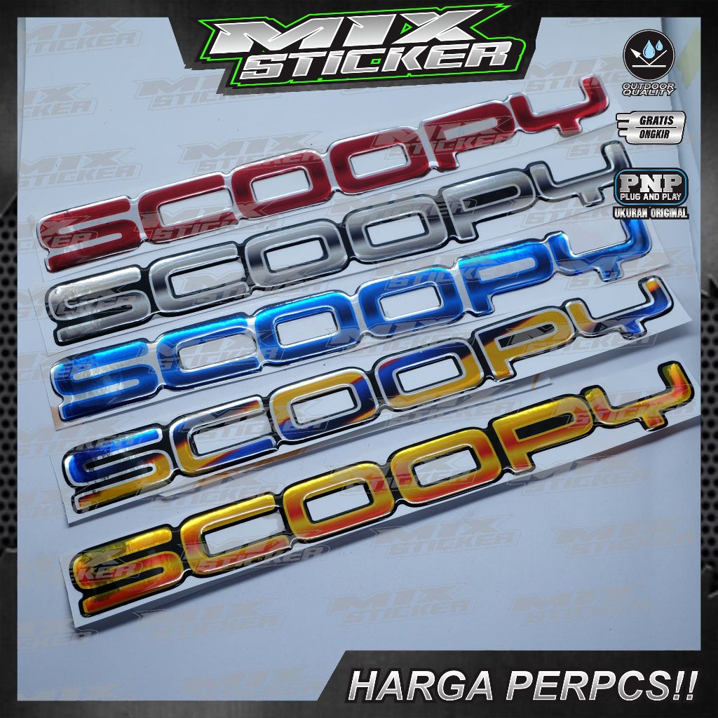 Emblem timbul Scoopy New / Emblem Scoopy Prestige / Emblem Scoopy Donat