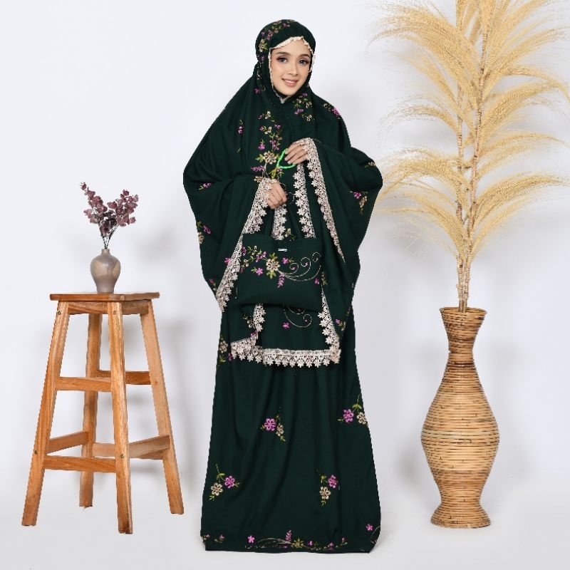 hasnashop - Mukena Dewasa Bordir Hasna Premium Renda Mewah