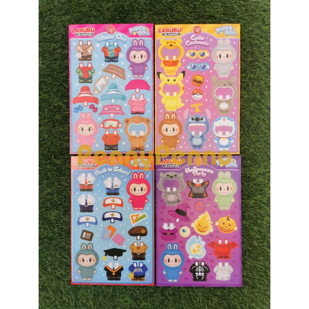 Kertas Bongkar Pasang Model Karakter Super Jumbo Labubu / Mainan Dress Up