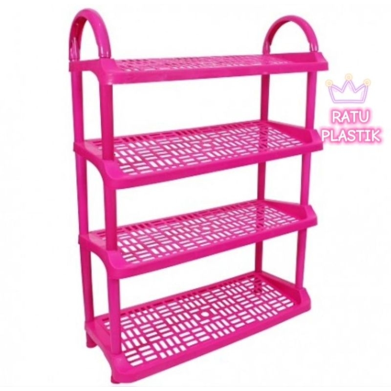 RAK SEPATU JENNY SUSUN 4 & 5 MIRING TEMPAT SEPATU PLASTIK SUSUN