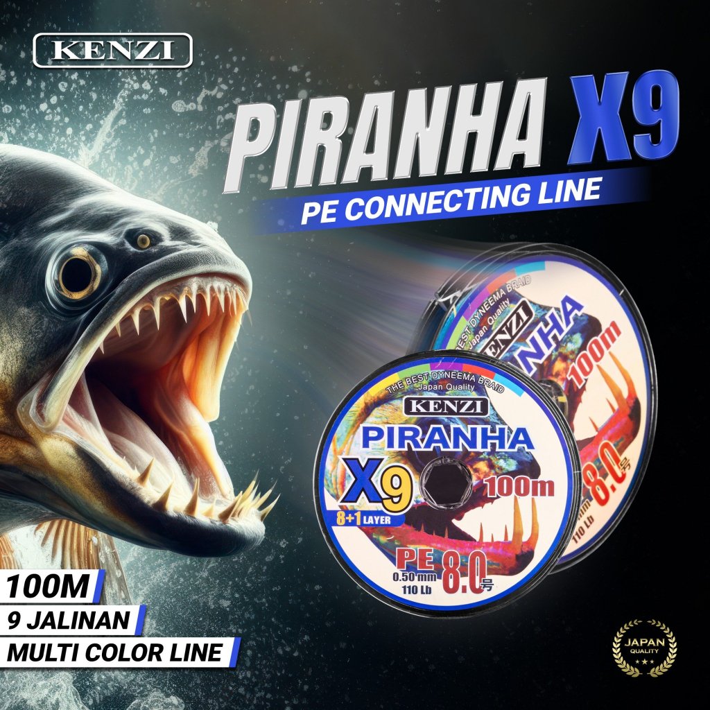 senar PE KENZI PIRANHA X9 100m bisa connecting hingga 1200m