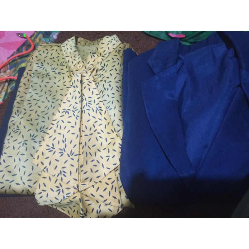 Seragam Bank Mandiri CS 3In1 Blazer Inner Rok Set Preloved