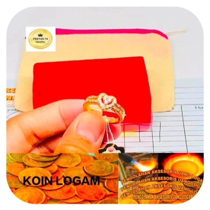 Cincin Wanita Koin 91 Ori Tidak Luntur Anti Karat Perhiasan Lapis Emas 24k Murah Viral Terbaru