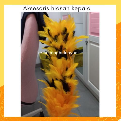 Aksesoris Topi Mayoret Dari Bulu Ayam Jepun Hiasan Kepala Drumband Wanita Pria