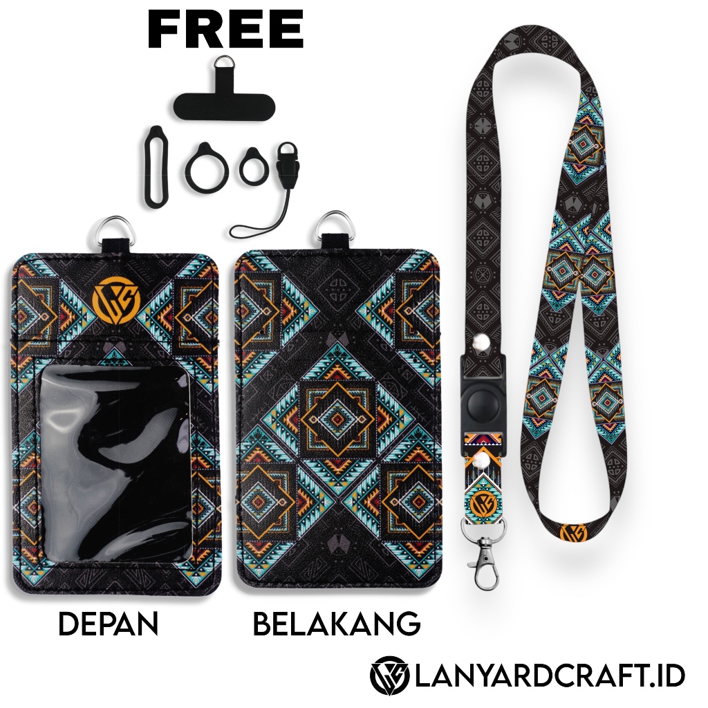 

Lanyard Craft Holder ID Card Kulit Printing UV Various type - Ethnic Series V2