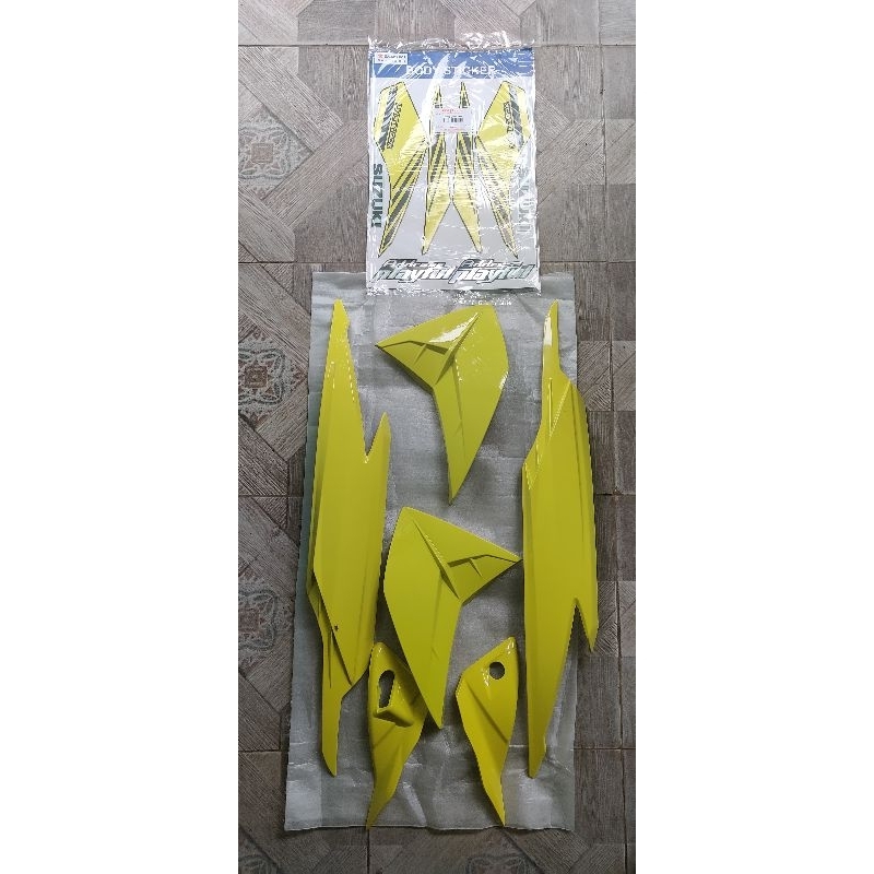cover frame body bodi set Suzuki address playfull warna kuning baru ORI SGP