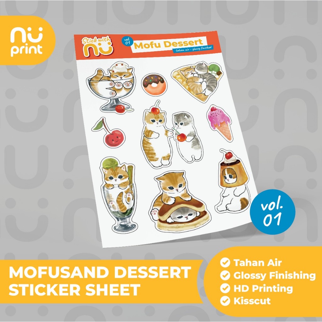 

Sticker Sheet Mofusand Aesthetic Waterproof Kisscut
